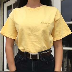 Brandy Melville yellow honey t shirt crop top